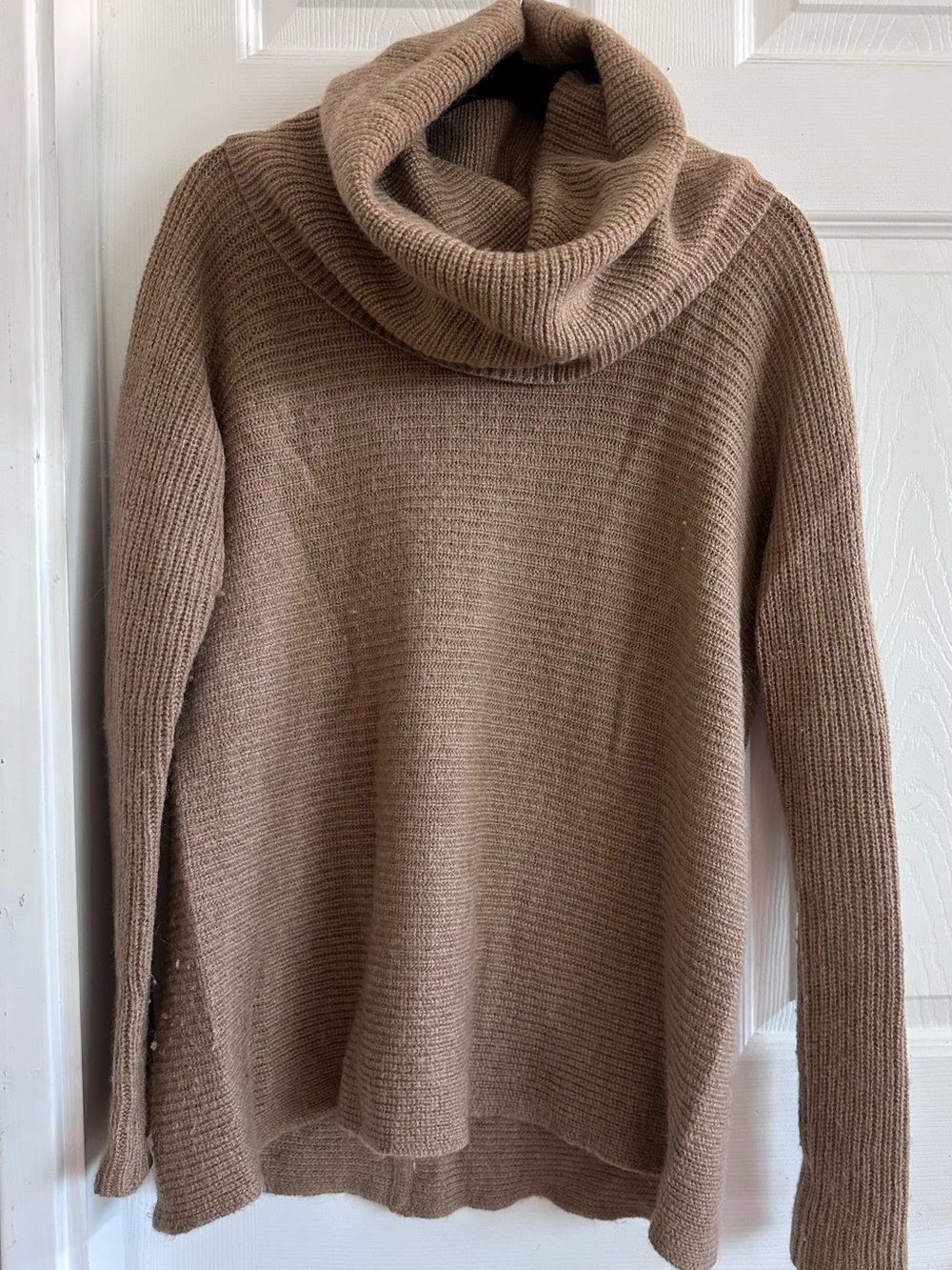 Vince Brand Cozy Wool/Alpaca Blend Turtleneck Knit Sweater - Taupe